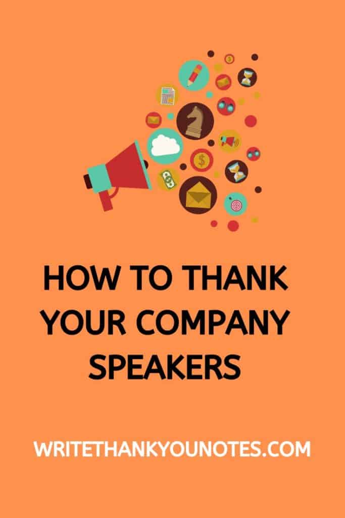 how to thank your company speakers with a written thank you note