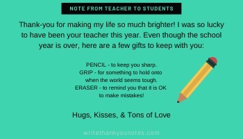 goodbye note from teacher to students