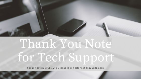 Thank You Note Example for Customer Technical Support