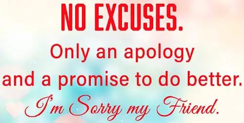 No excuses. Only an apology and a promise to do better. 