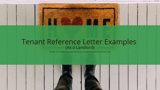 Tenant Reference Letter Examples for Landlord