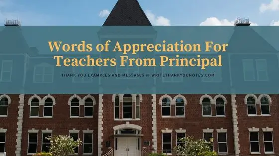 Words of Appreciation For Teachers From Principal