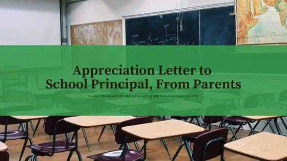 Appreciation Letter to School Principal From Parents